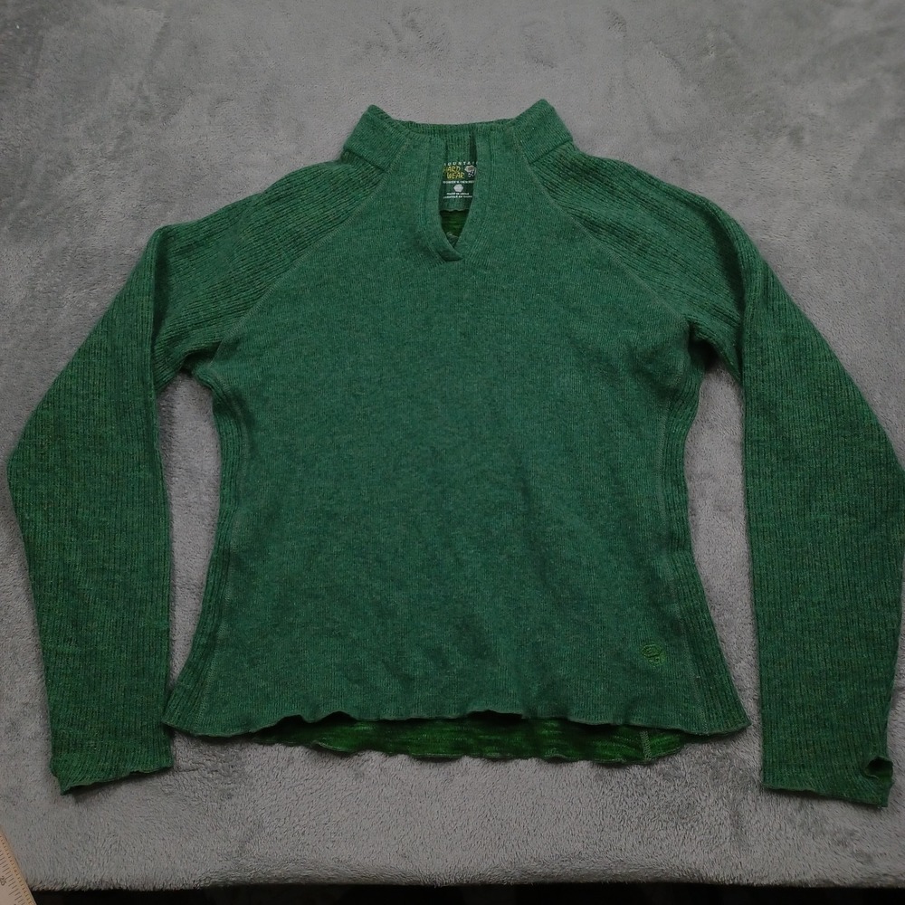 Mountain Hardwear Sweater Womens Medium Green Wool Blend Outdoor Casual‎